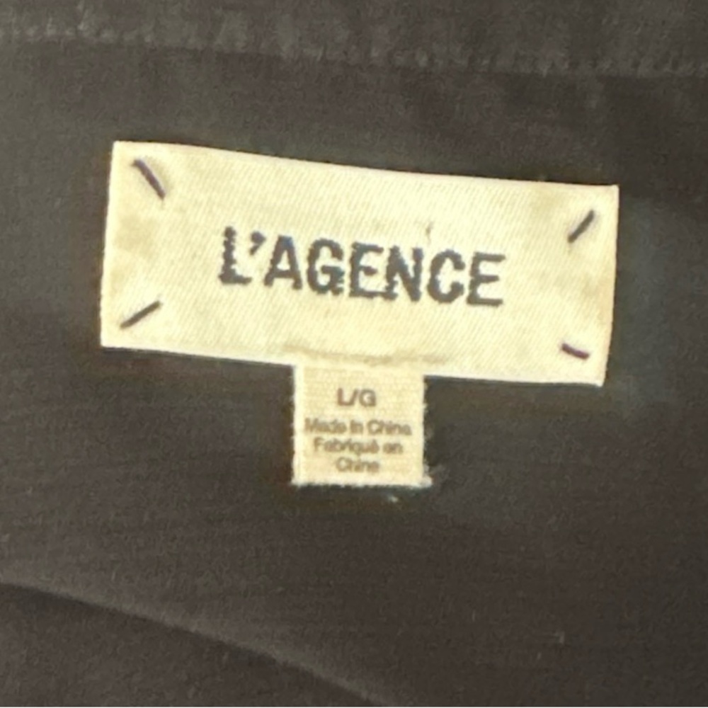 L'agence Womens Balloon Long Sleeved Black Sheer Button Blouse Classic Sz L NWOT - Picture 6 of 8